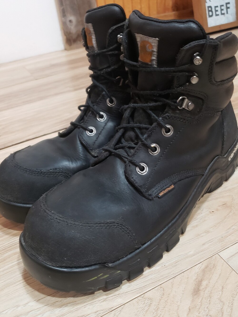 Carhartt Mens Size 12 Black Rugged Work Boots